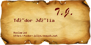 Tódor Júlia névjegykártya